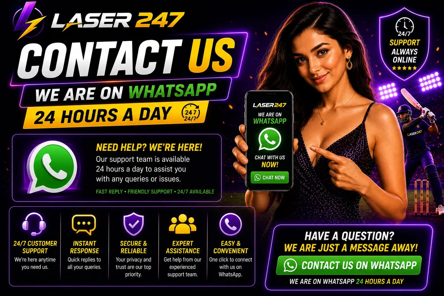 Contact Us — We Are on WhatsApp 24 Hours a Day