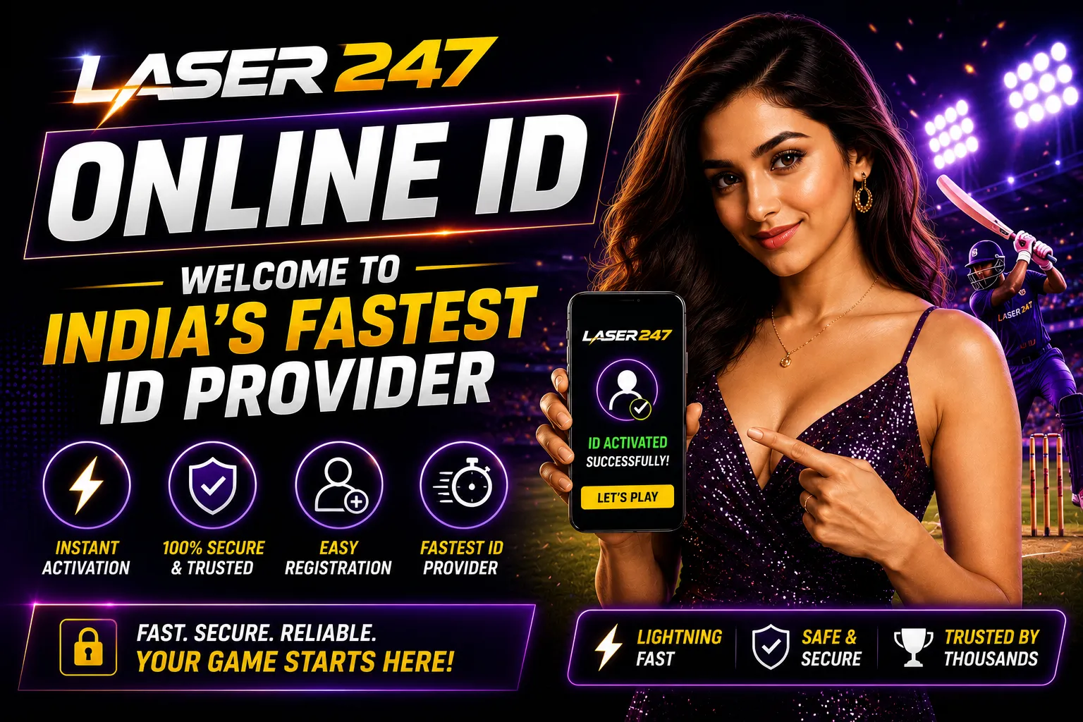 Laser247 Online ID — Welcome to India's Fastest ID Provider